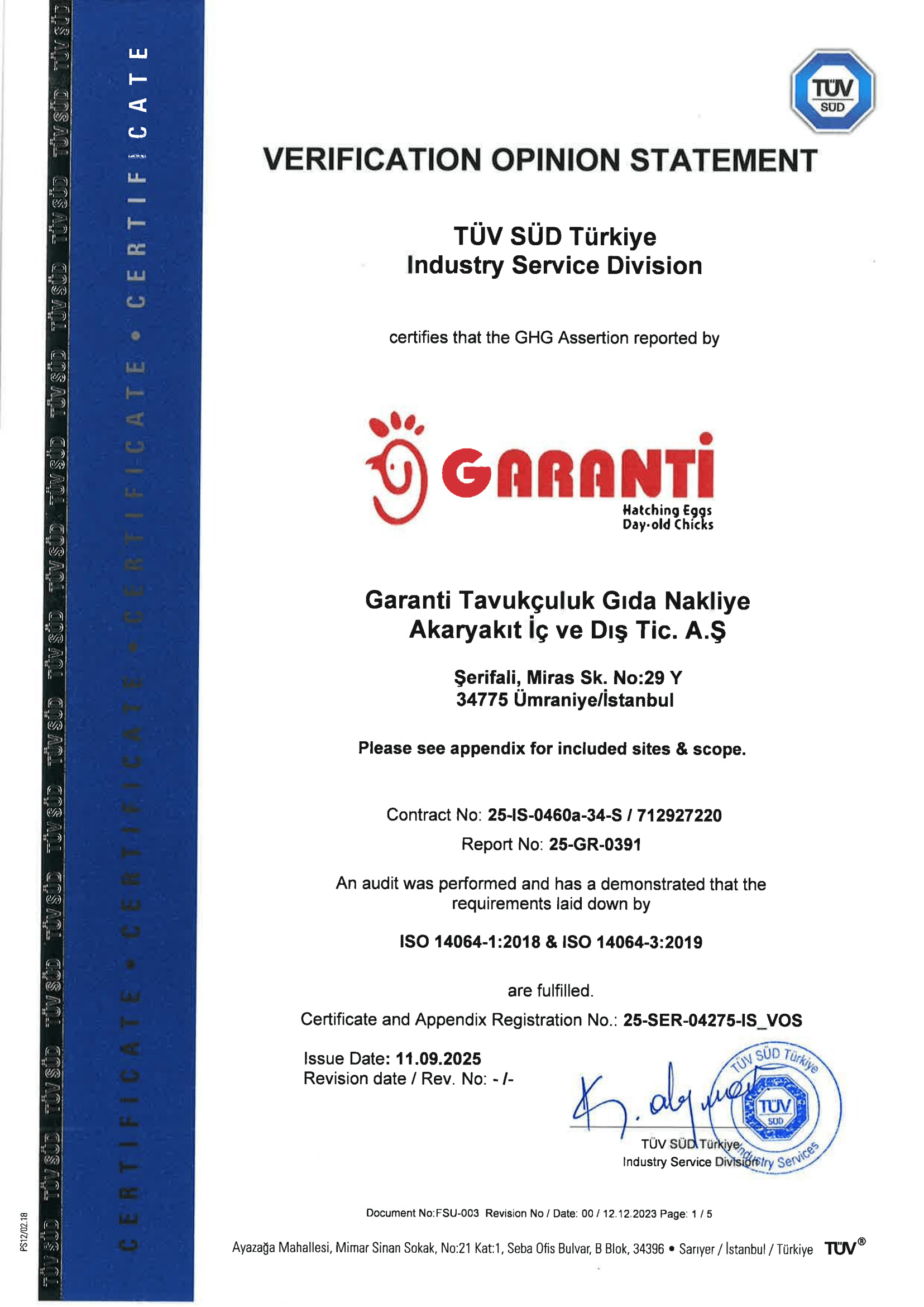 Karbon Ayak İzi Sertifikası